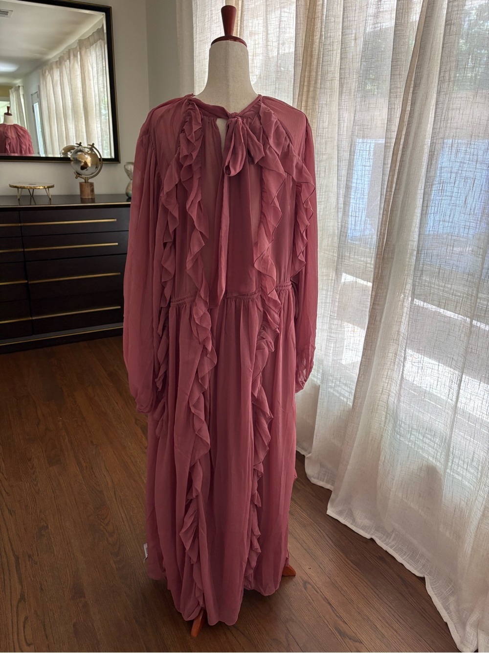 ASOS Curve Rose Pink Ruffle Maxi Dress - Picture 4 of 10